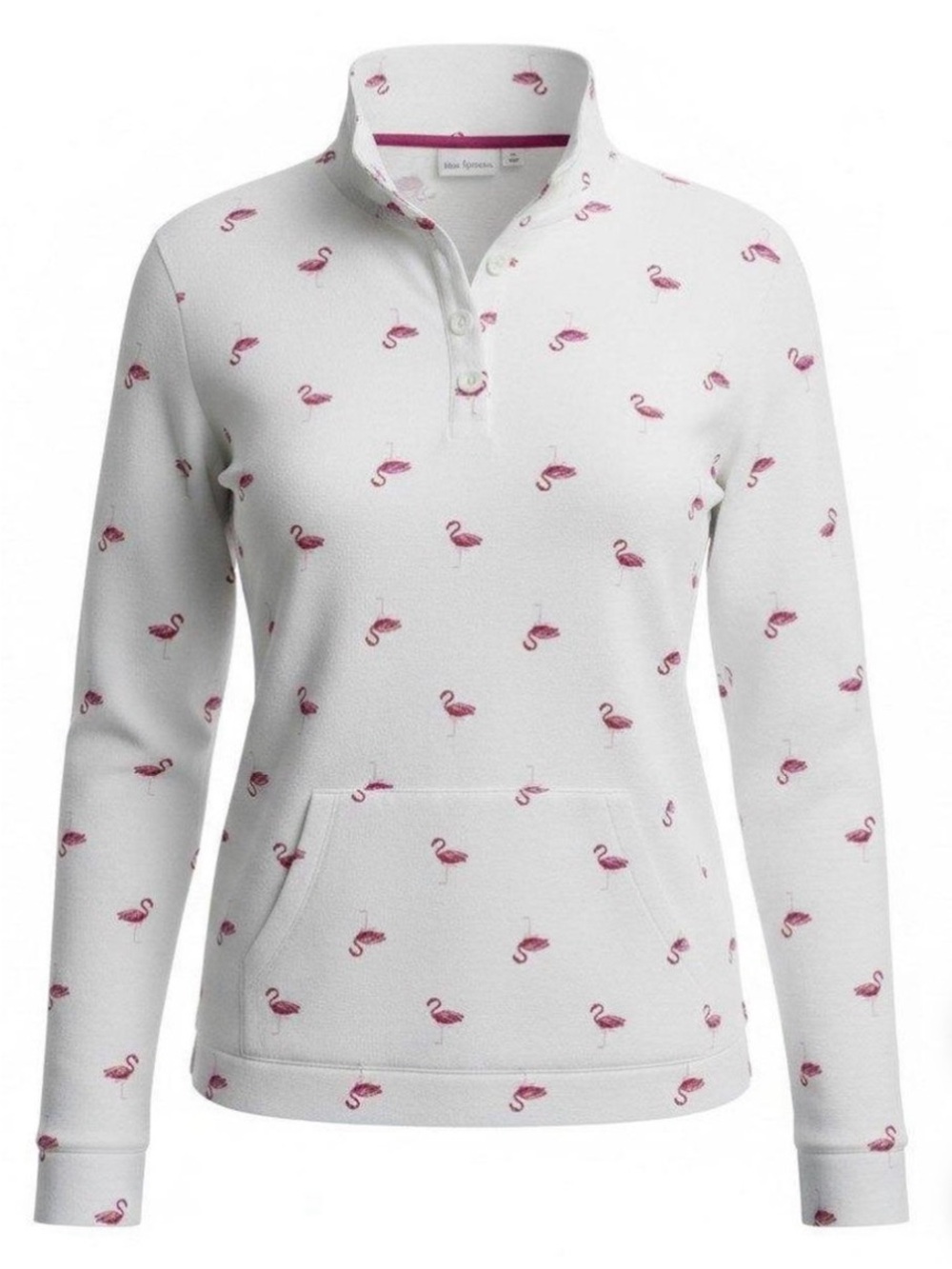 NWT Kim Rogers White Pullover Sweatshirt with Pink Flamingo Pattern